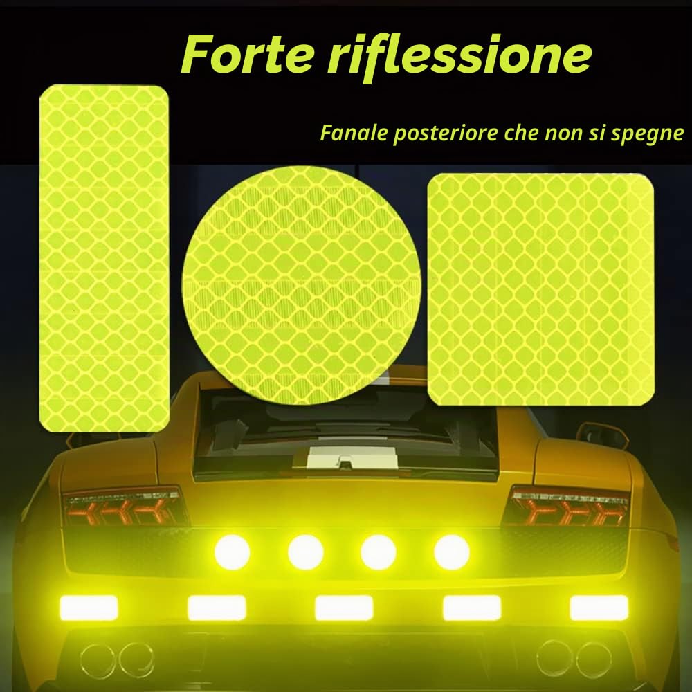 48 Pezzi Nastro Catarifrangente Adesivo, Strisce Catarifrangenti Adesive, Adesivi Catarifrangenti, Catarifrangenti Adesivi, Nastro Riflettente Adesivo, Adesivo Catarifrangente, per Moto Biciclette