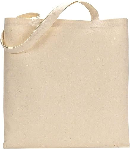 TBF Juego de 50 (cincuenta bolsas) bolsas de lona de algodón natural para manualidades en blanco con impresión de libro a granel para escuela
