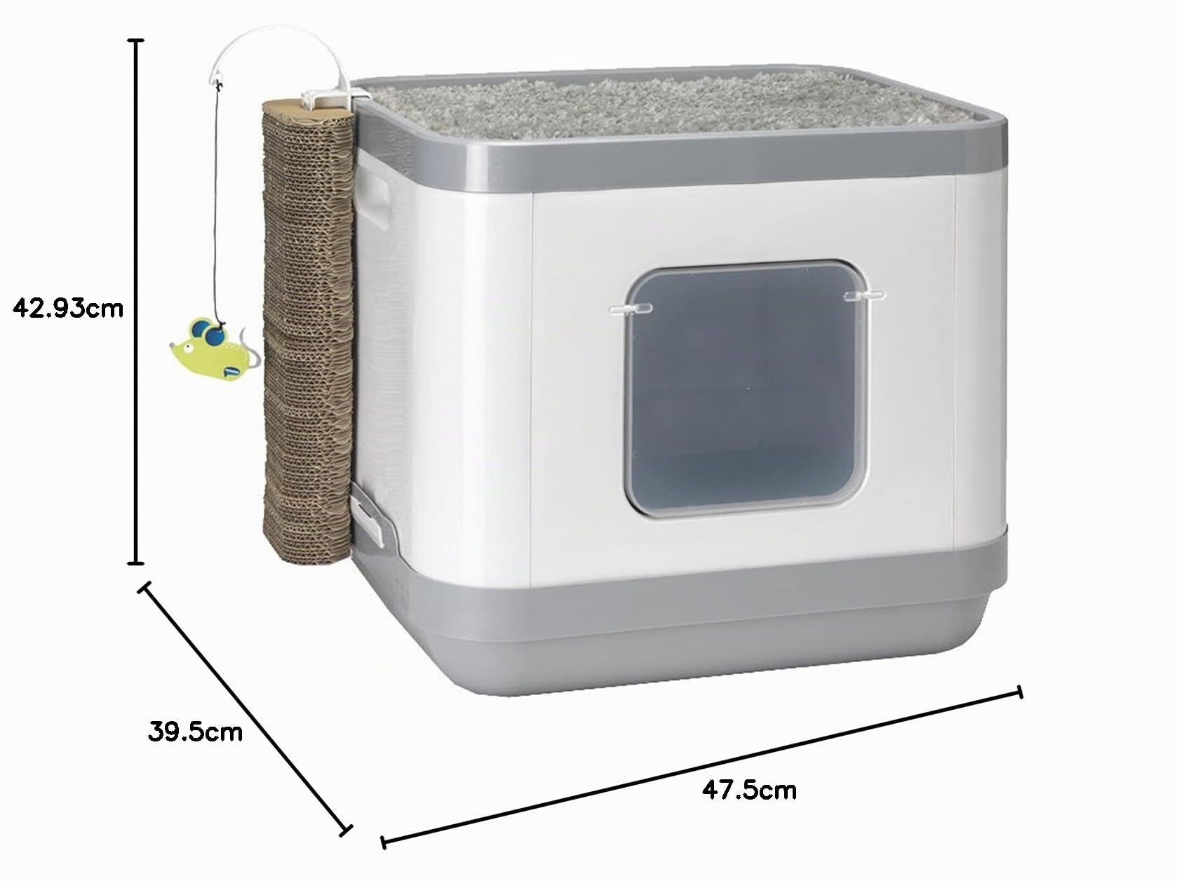 Katzentoilette,C802,Cube AA8II L:48 cm B:40 cm H: 43 cmgrau