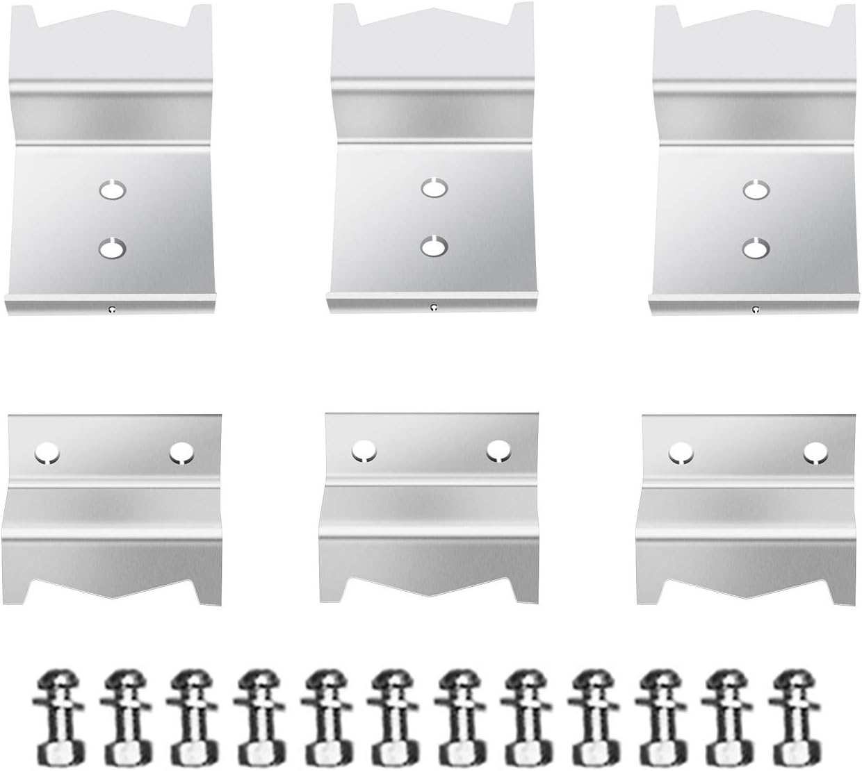 BBQ funland B5050 (Include Screws) Stainless Steel Heat Plate Brackets, Burner Hanger Brackets Replacement for Chargriller 5050 Duo, Chargriller 3001 (Set of 6)