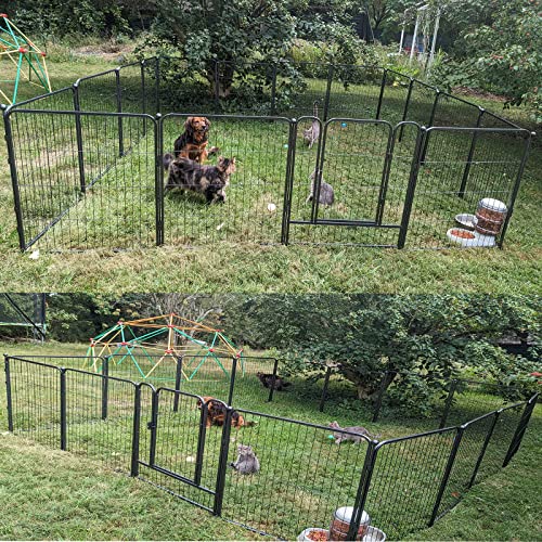 Dog Playpen, Dog Fences For The Yard, Dog Pen Indoor, Portable Outdoor Dog Fence, Dog Playpen For Large/Medium/Small Dogs, Foldable Metal Dog Playpen, With Doors (A 8 Panels) #TOP6