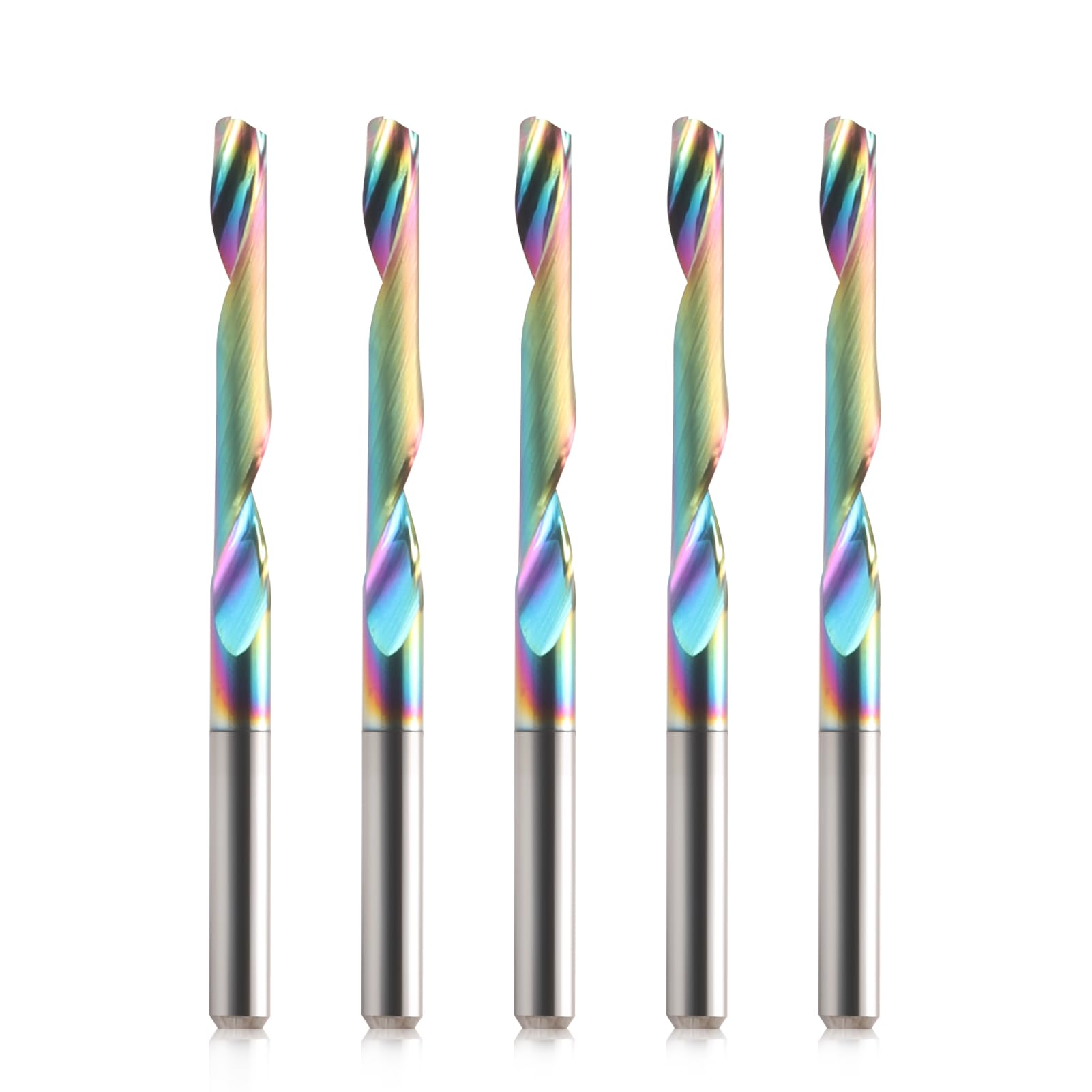 CNC Router Bits Single Flute End Mill for Aluminum Cutting - 1/8 Inch (3.175mm) Shank Solid Carbide Spiral Router Bits with DLC Coating, 7/8'' (22mm)