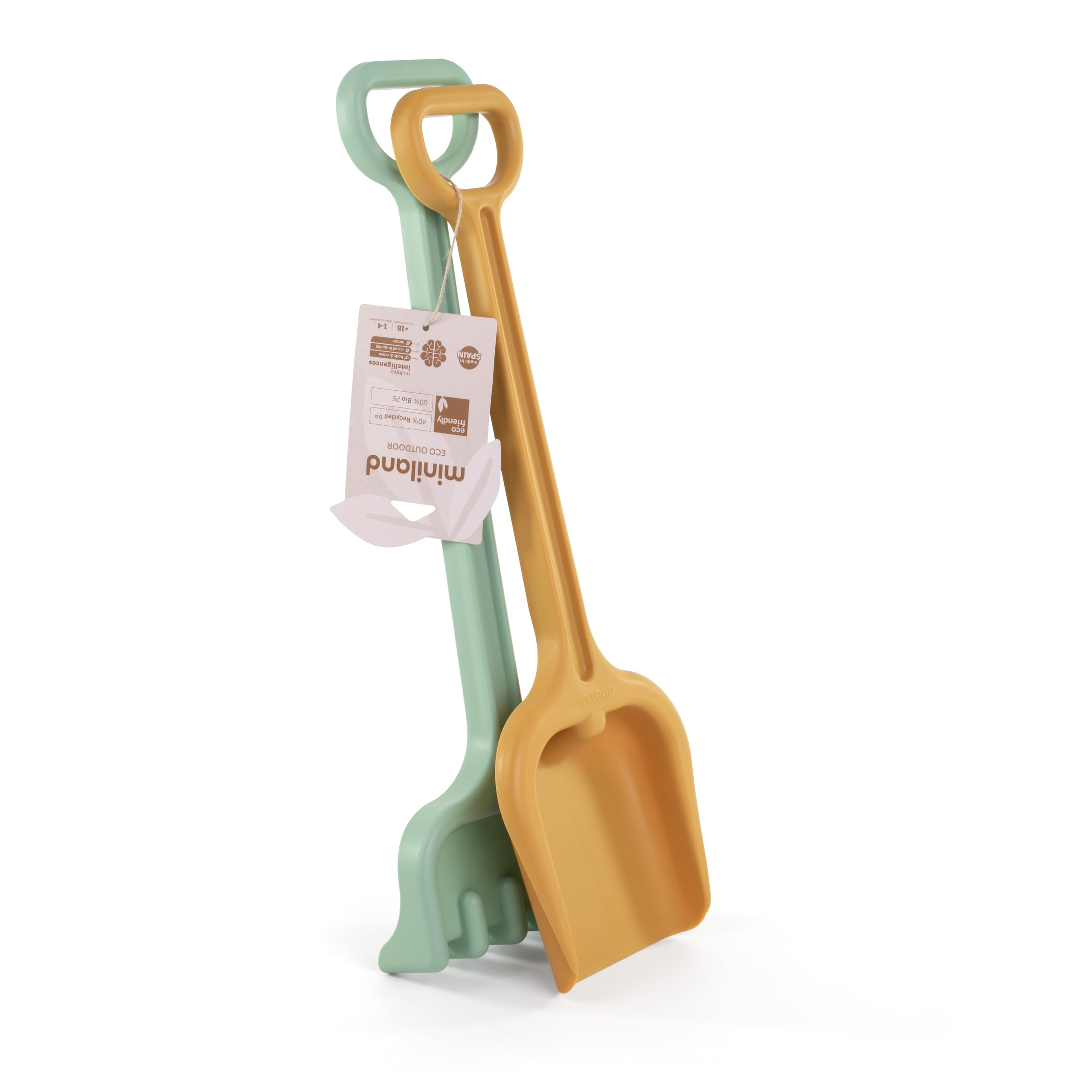 Miniland ECO Rake & Spade Sand Set Cool for children, Multicolor