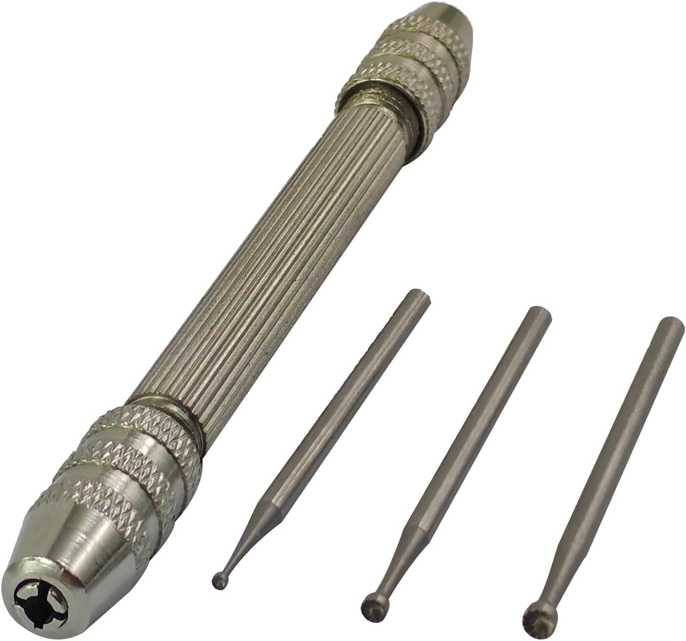Luo ke 3 Pcs Round Cup Burr, 3/32'' Shank Wire Rounder Burs with Hand Drill Wire Twisting Tools (Cup Burr Size: 1.2mm/1.8mm/2.3mm)