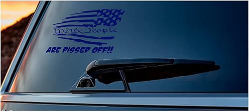 Vista 11 de Red Stars Rt. - Calcomanía de vinilo con la bandera estadounidense "We The People are Pissed Off" (We The People are Pissed Off) UR Rojo