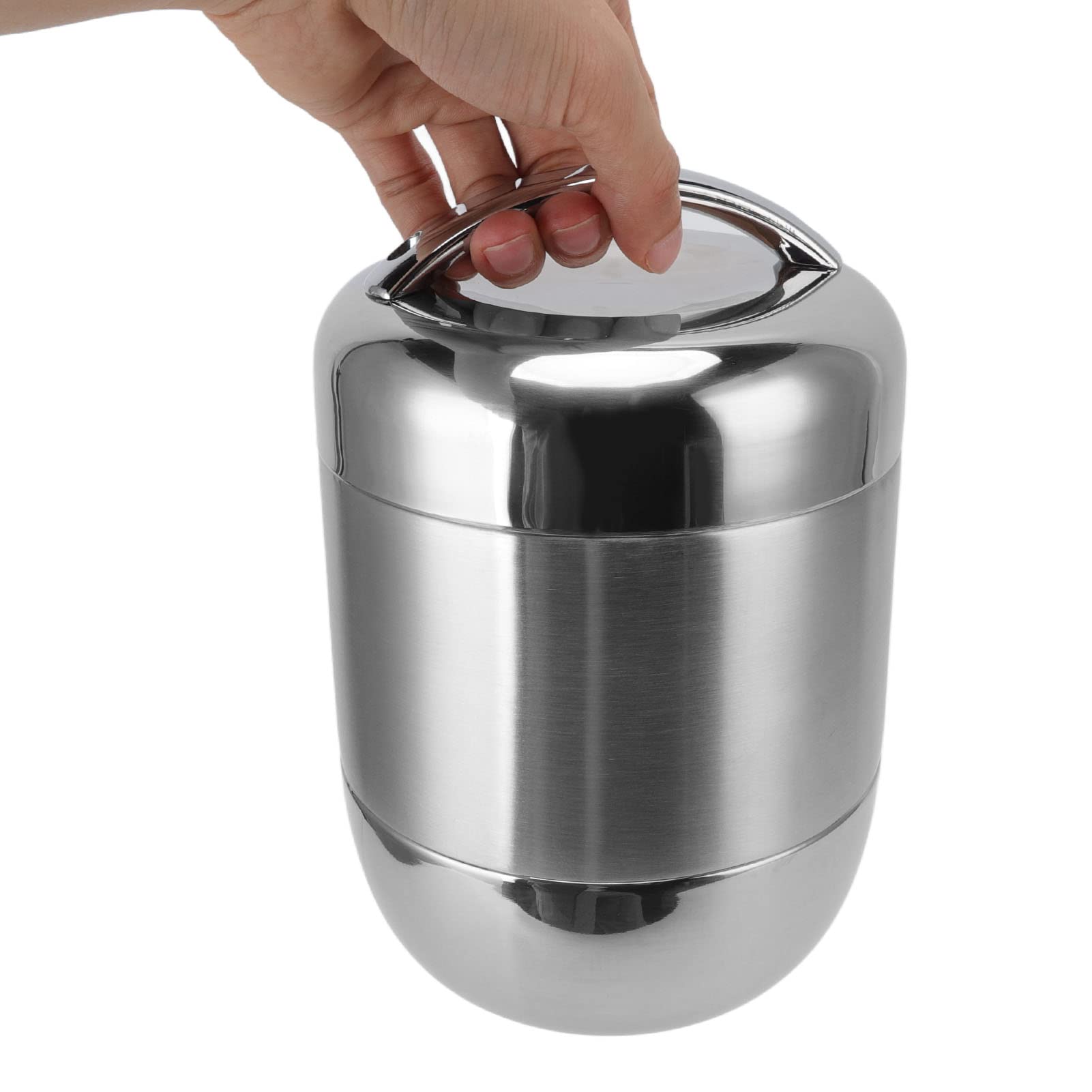 Jeanoko 1.5L Récipient Alimentaire Thermique En Acier Inoxydable Multi-Couches Antidéversement Isolé Récipients À Lunch Avec Couvercle D'étanchéité pour La Maison(Couleur naturelle ordinaire 1.5L)