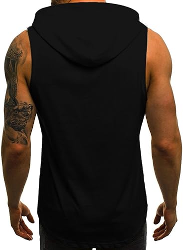 Miniatura 3 de Babioboa Camisetas sin mangas con capucha para hombre, para gimnasio, culturismo, musculación
