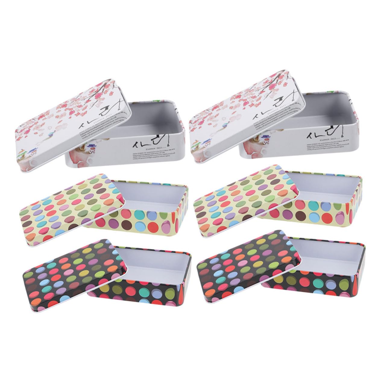 OSALADI 5 Set Scatola Portaoggetti Lattina Scatole Di Immagazzinaggio Con Coperchi Biscotto Caramella Piccolo Scatole Portaoggetti Con Coperchio Spuntino Snack 6 Pezzi*5