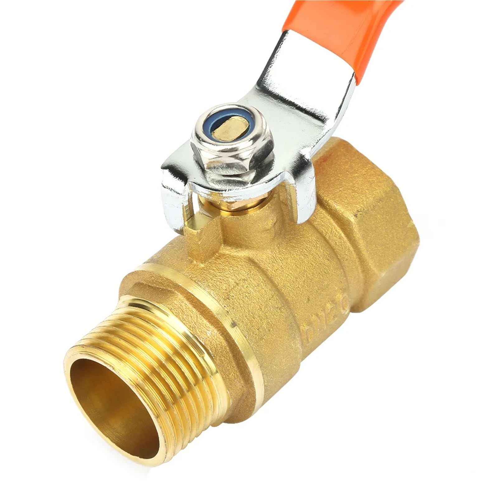 Válvula de bola de latón, rosca macho y hembra de 3/4" BSPT DN20
