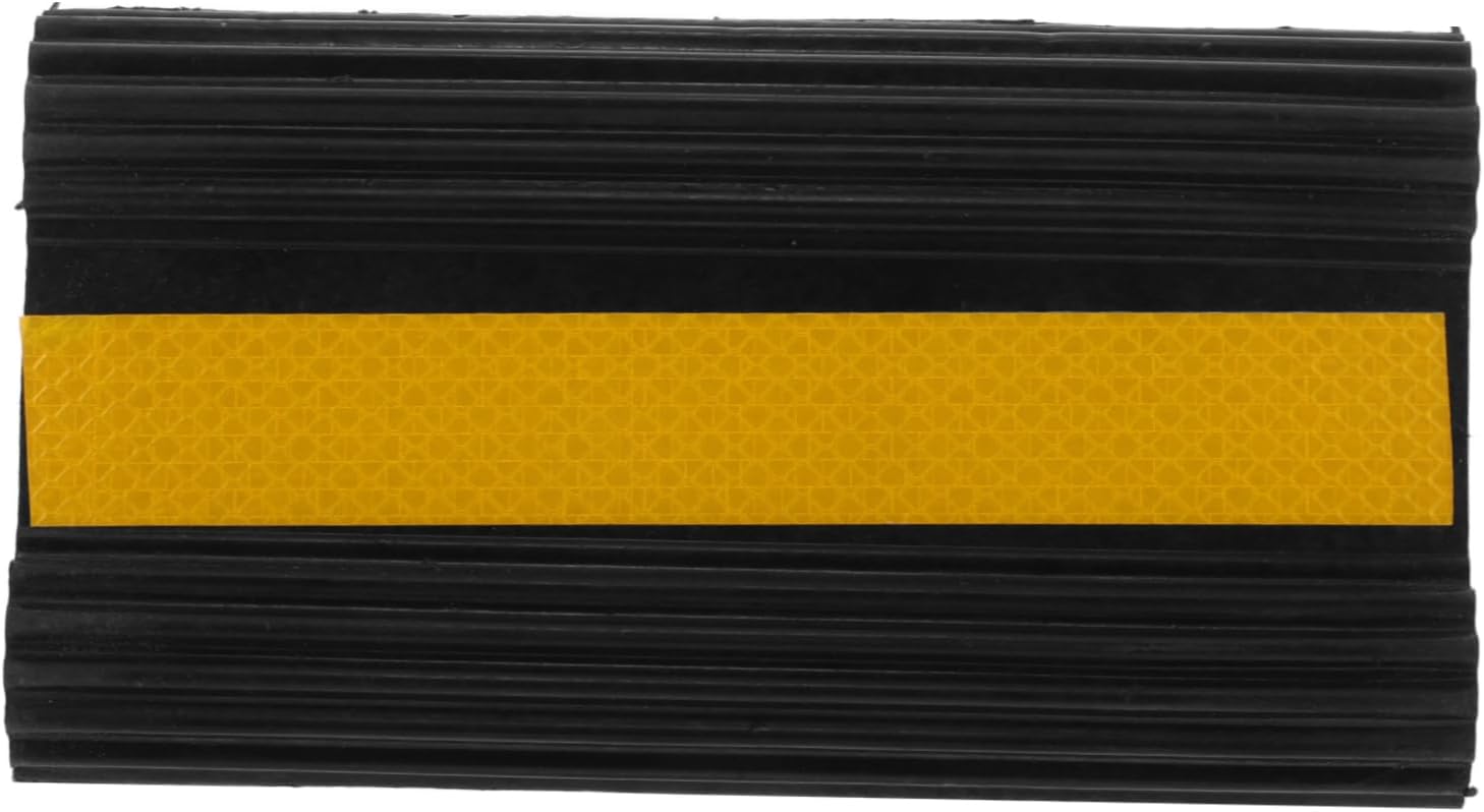 High Visibility Rubber Wheel Chocks with Reflective Safety Strips Non Slip Tire Stoppers for Trucks Trailers Rvs and Aircraft Durable Slip Design for Maximum Vehicle Stability