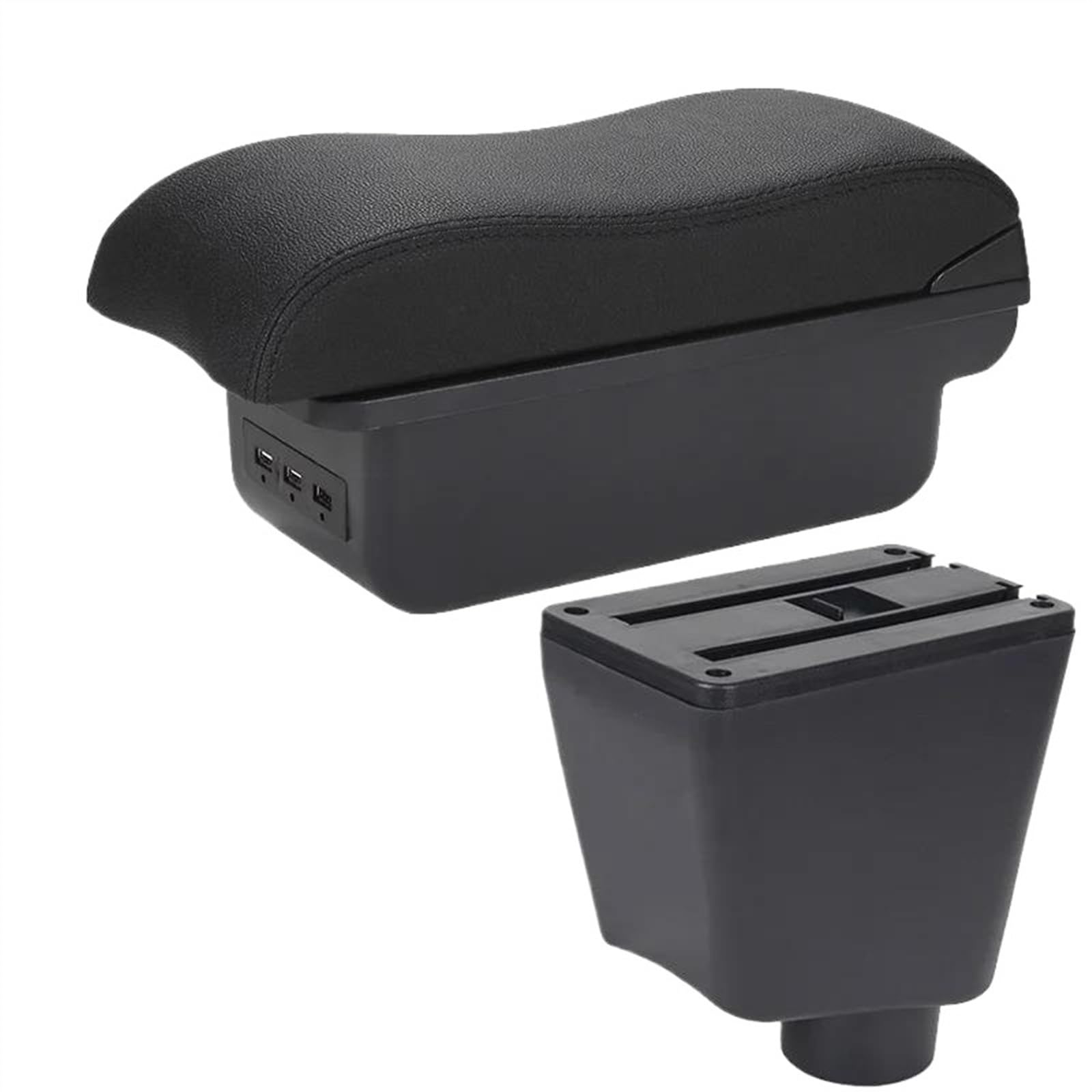 DYDGUTUFB For Renault For Clio 3 4 For Captur Car Armrest Box Accessorie Storage Box Parts Interior Retrofit (B2 Black line 3USB)