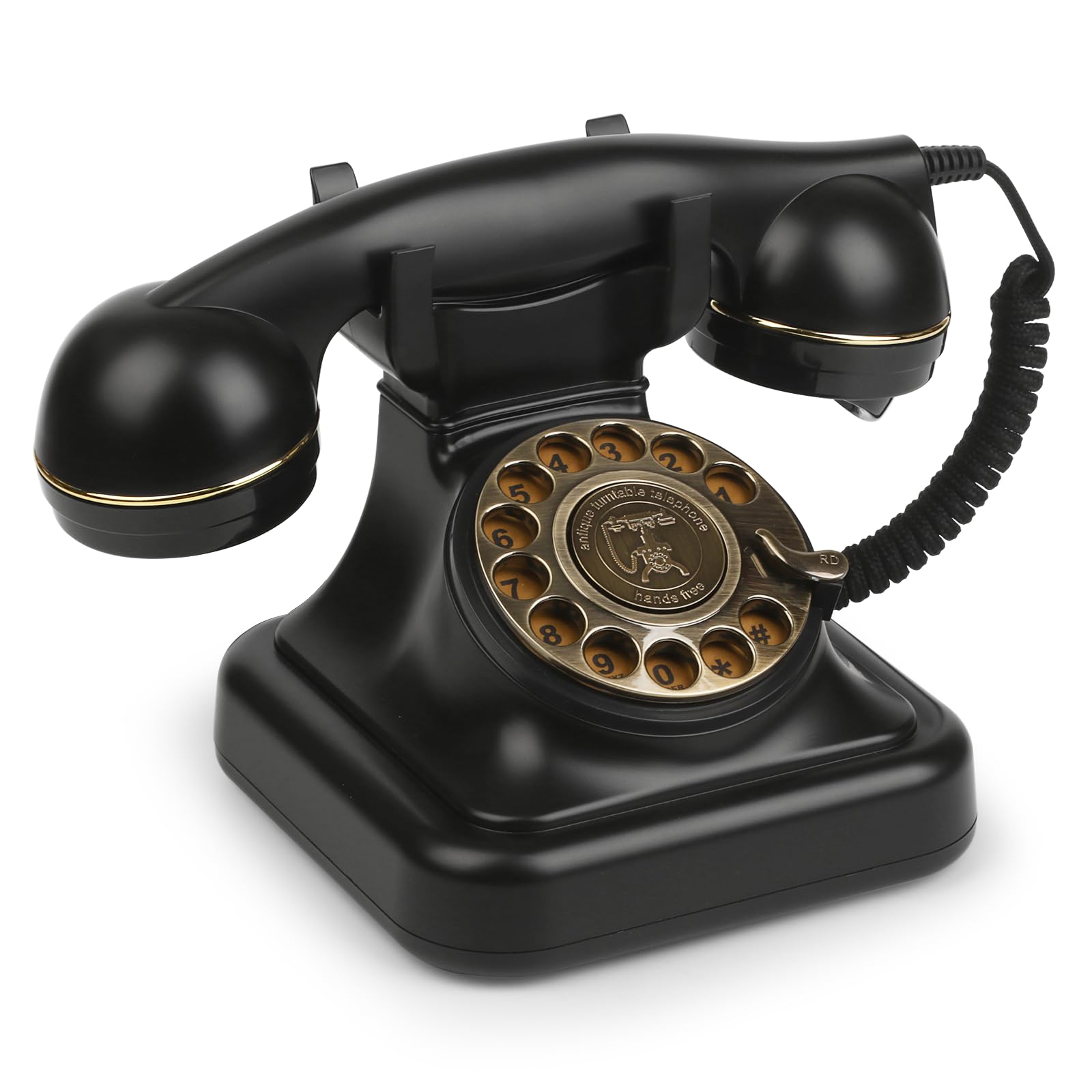 Sangyn Retro Rotary Phones for Landline Classic Corded Desk Phone, Vintage Old Fashioned Rotary Telephone with Ringer Off & Redial Function for Home House