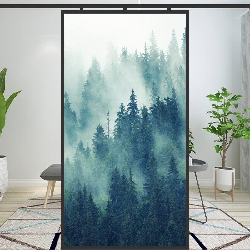 Pellicola Vetro Smerigliato Decorativa Foresta Per Privacy E Controllo Calore - 50x150 Cm, Autoadesiva