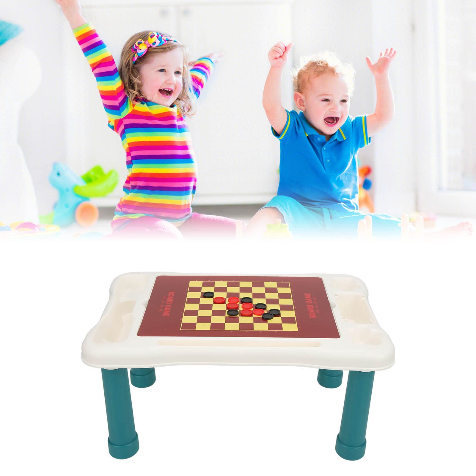 Set di Giochi da Tavolo 8 in 1 con Giochi Classici per Divertimento in Famiglia Tavolo Portatile per Bambini 3+ Plastica di Alta qualità