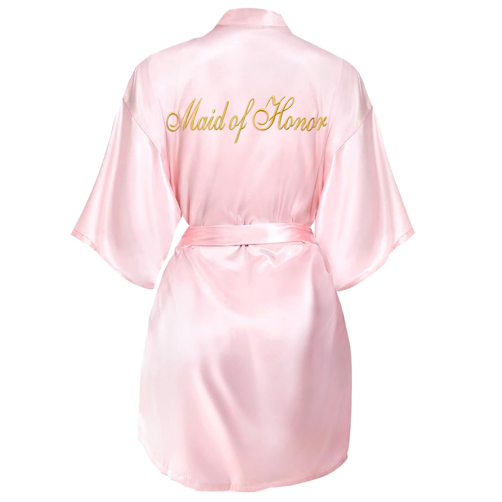 Yueshop Bride Gown Kimono Robes, Bride Bridesmaid Team Bride Womens Robes Durable Satin Dressing Gown,Bridesmaid Morning Robes V-Neck Pyjamas for Bridal Wedding Party