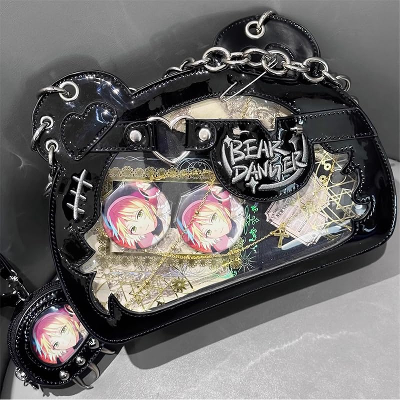 Amazon | 【Morning Glory】缶バッジケース付き地雷系くま痛バッグ