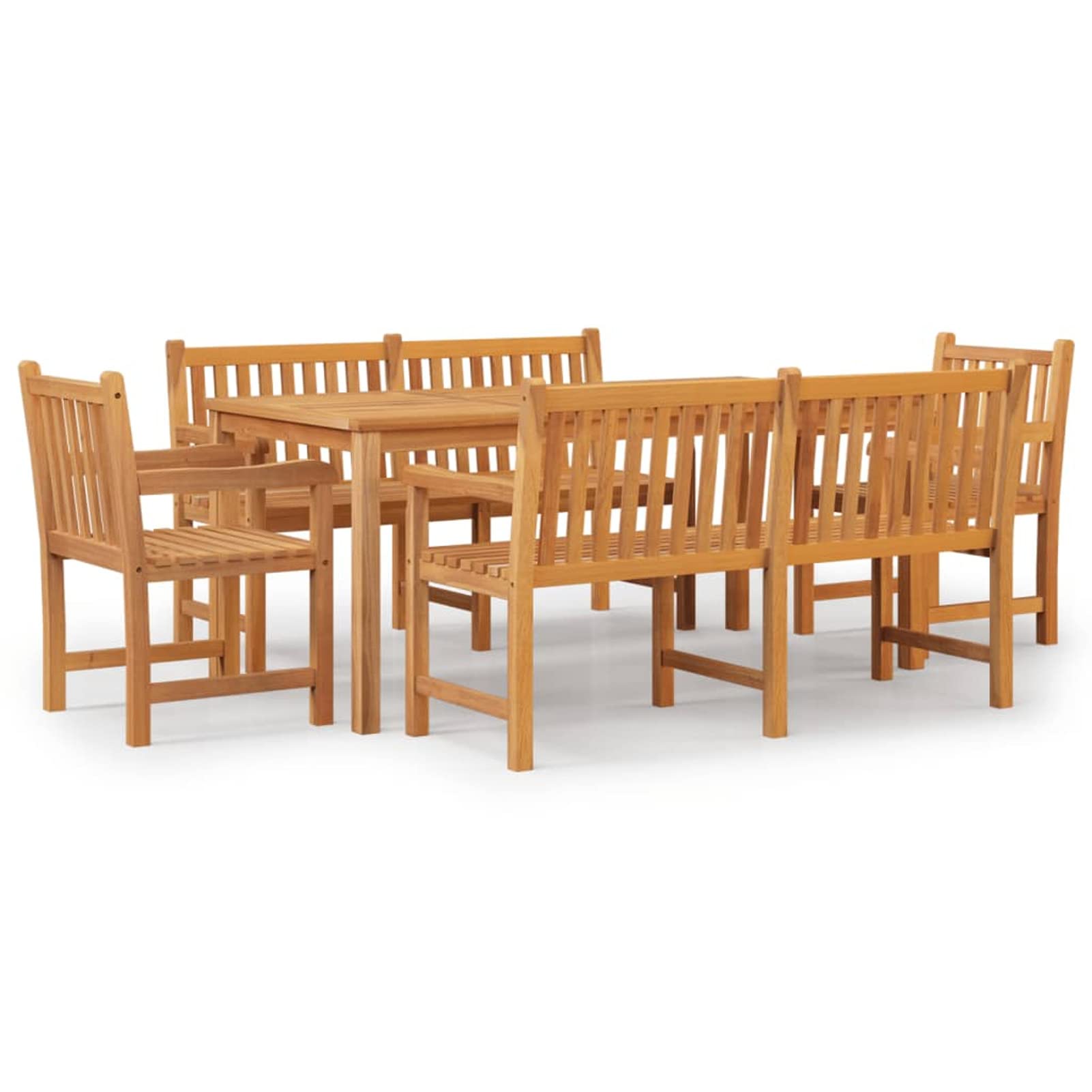 Juego de Comedor para jardín 5 Piezas Conjunto Jardin Exterior Conjunto de Comedor Conjunto Comedor Jardin Exterior Madera Maciza de Teca 3157170