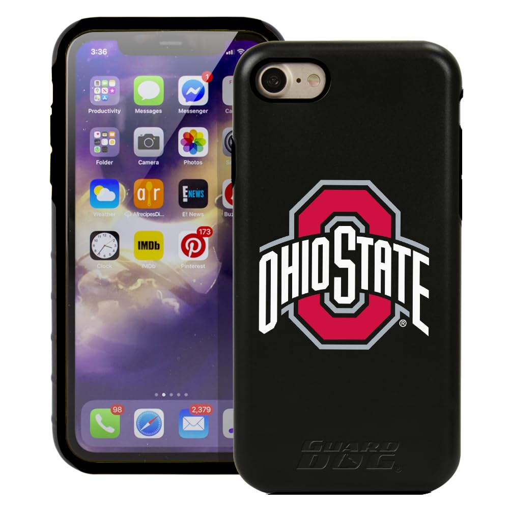 Guard Dog Case Compatible with iPhone 7/8/SE - Military Grade - Rugged Two Piece Protection - Collegiate Licensed - Ohio State Buckeyes - Logo