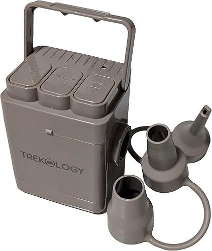 TREKOLOGY Bomba de aire eléctrica para colchón de aire, bomba portátil de alta eficiencia con 3 boquillas para inflables, flotadores de piscina,