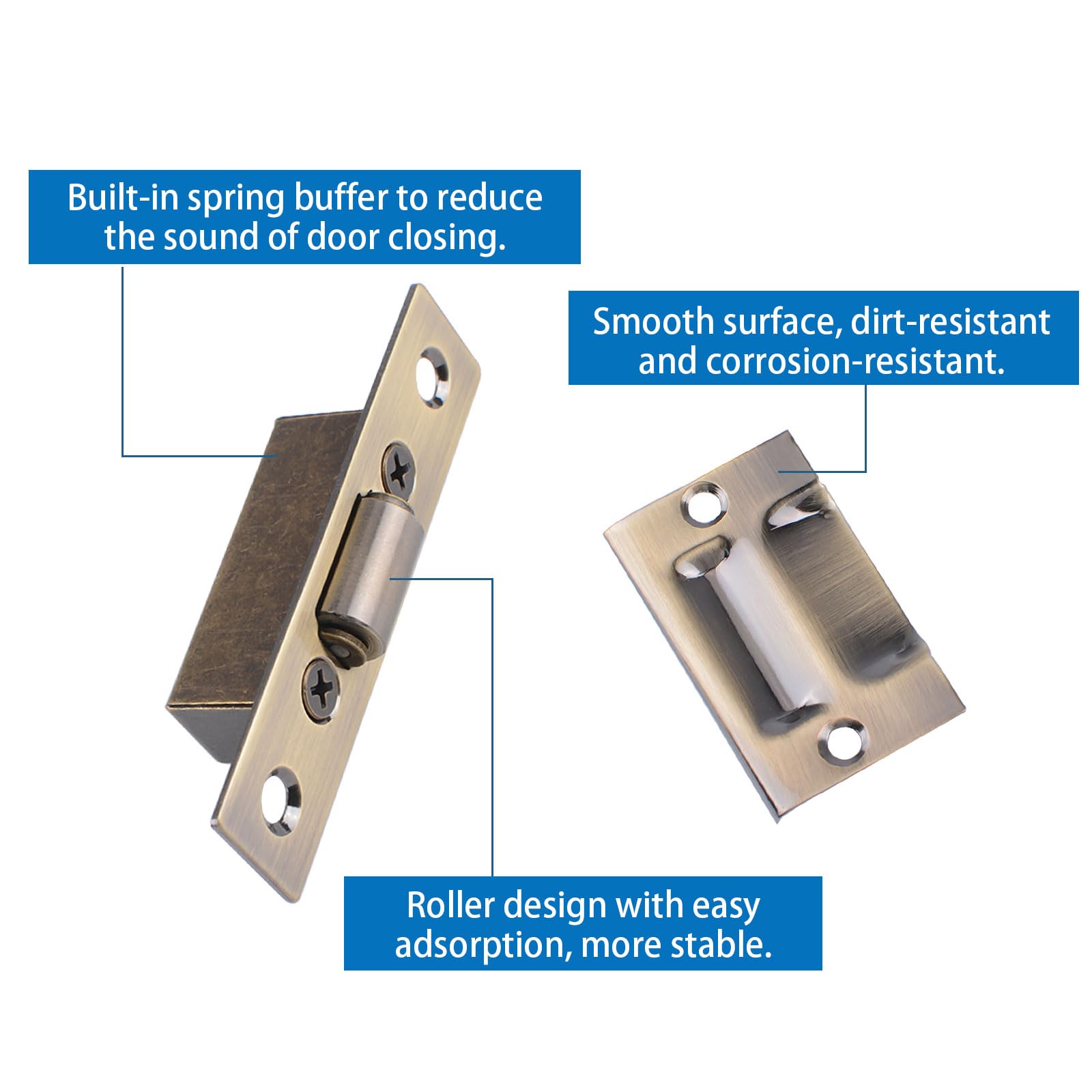 Prime-Line Brass Plated Closet Door Roller Catch with Strike U 9047 - The Home Depot