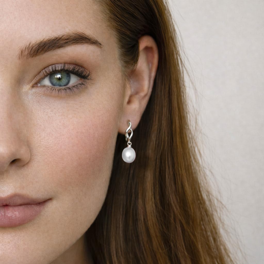 THE PEARL SOURCE AAAA Quality 14K Gold Plated Freshwater Real Pearl Earrings for Women | Hypoallergenic Earrings with Genuine Cultured Pearls Pearl Gifts for Anniversary