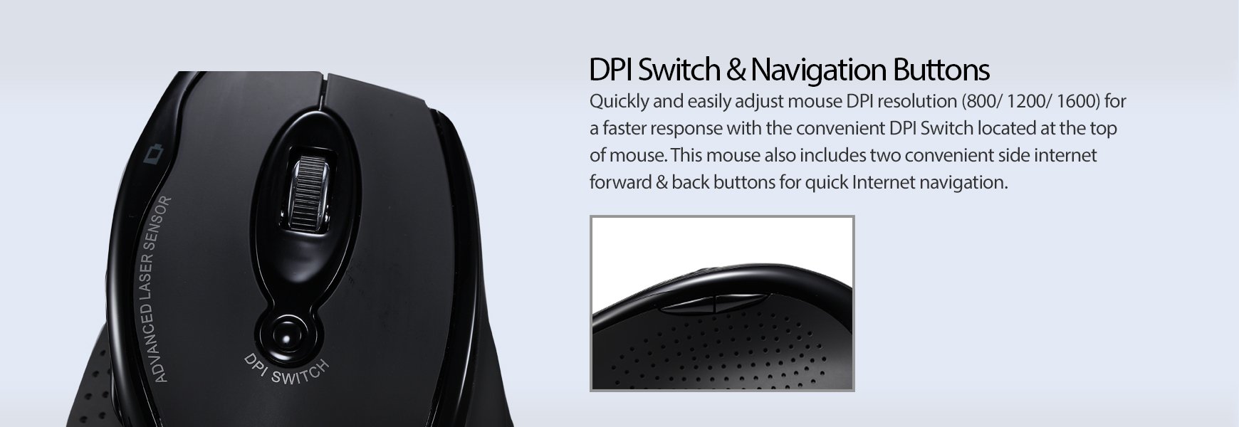 Adesso WKB-1500GB - Wireless Ergonomic Desktop Keyboard and Laser Mouse with Split Keys Design and Palm Rest for Comfort, Long Battery Life, Nano Receiver - Compatible for PC & Windows XP/7/8/10,Black