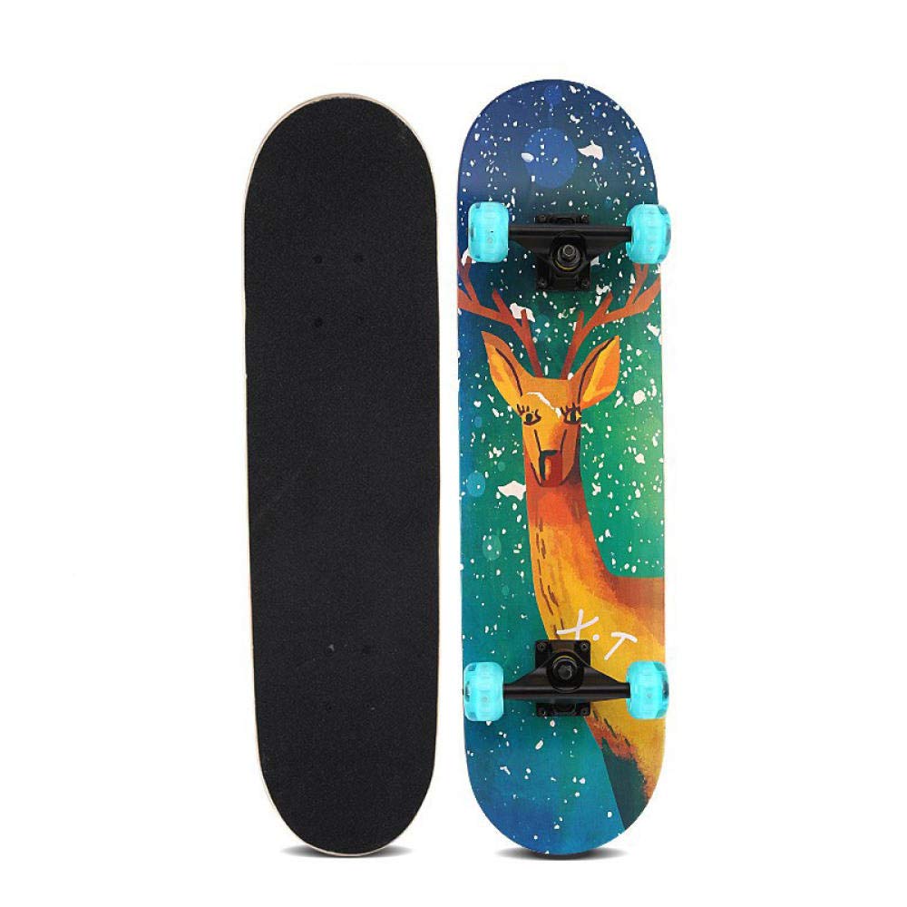 Standard Cruising Skateboards Skateboard 79 x 20 cm Suitable for Children Teenagers Adults 7-Layer Maple Deck Concave Complete