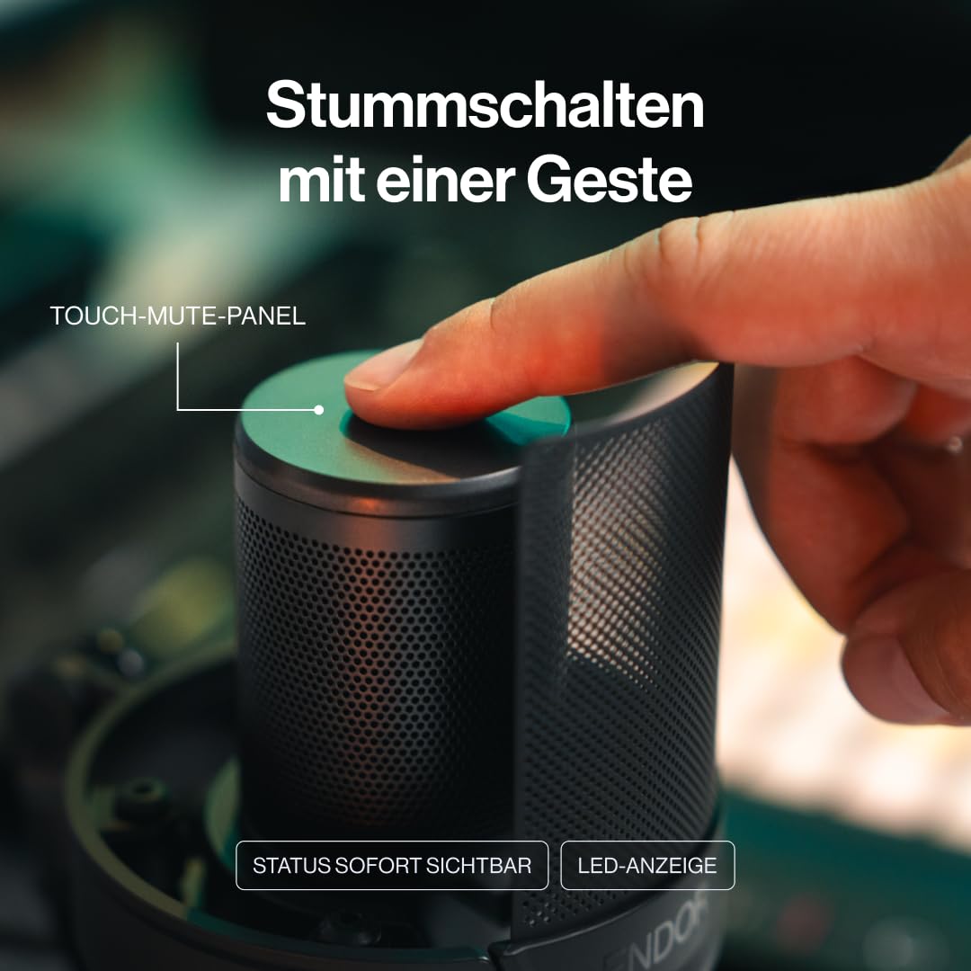 ENDORFY Solum Microphone à condensateur USB C 2 Core | Niere, 24 bits/96 kHz, filtre anti-pop en métal, Shock Mount, Plug & Play, pour streaming, podcasts, jeux et enregistrements