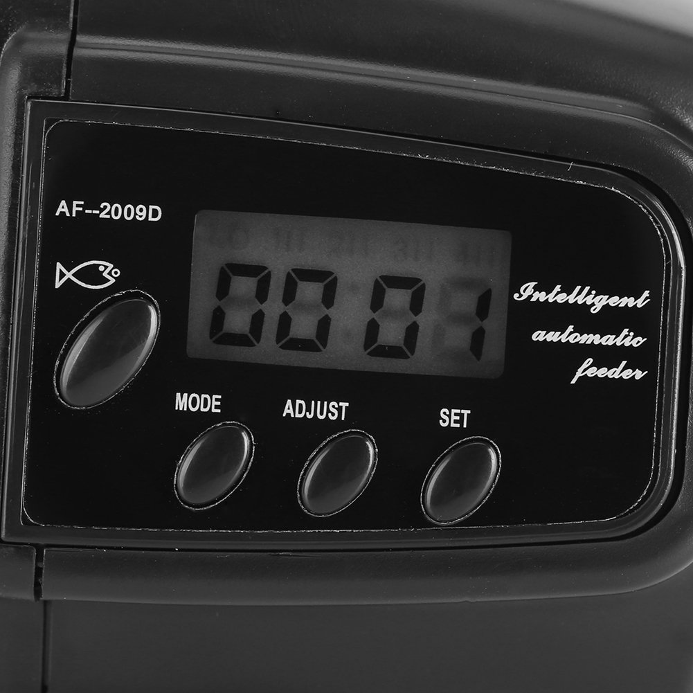 Futterspender für Aquarium, automatisch, Aquarium, Fisch, Lebensmittel, Timer, große Kapazität, mit LCD-Anzeige, Batterien, Verschluss