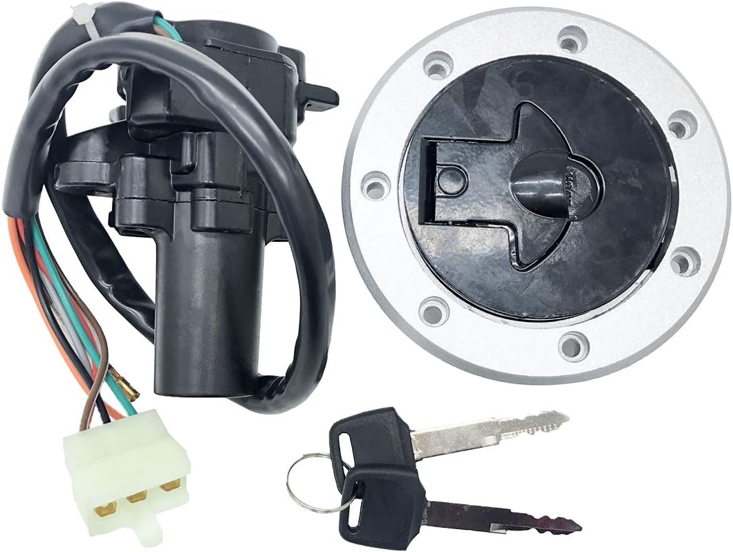 Ignition Switch Lock Key Fuel Gas Cap for Kawasaki Ninja 250 ZX6R ZX7R