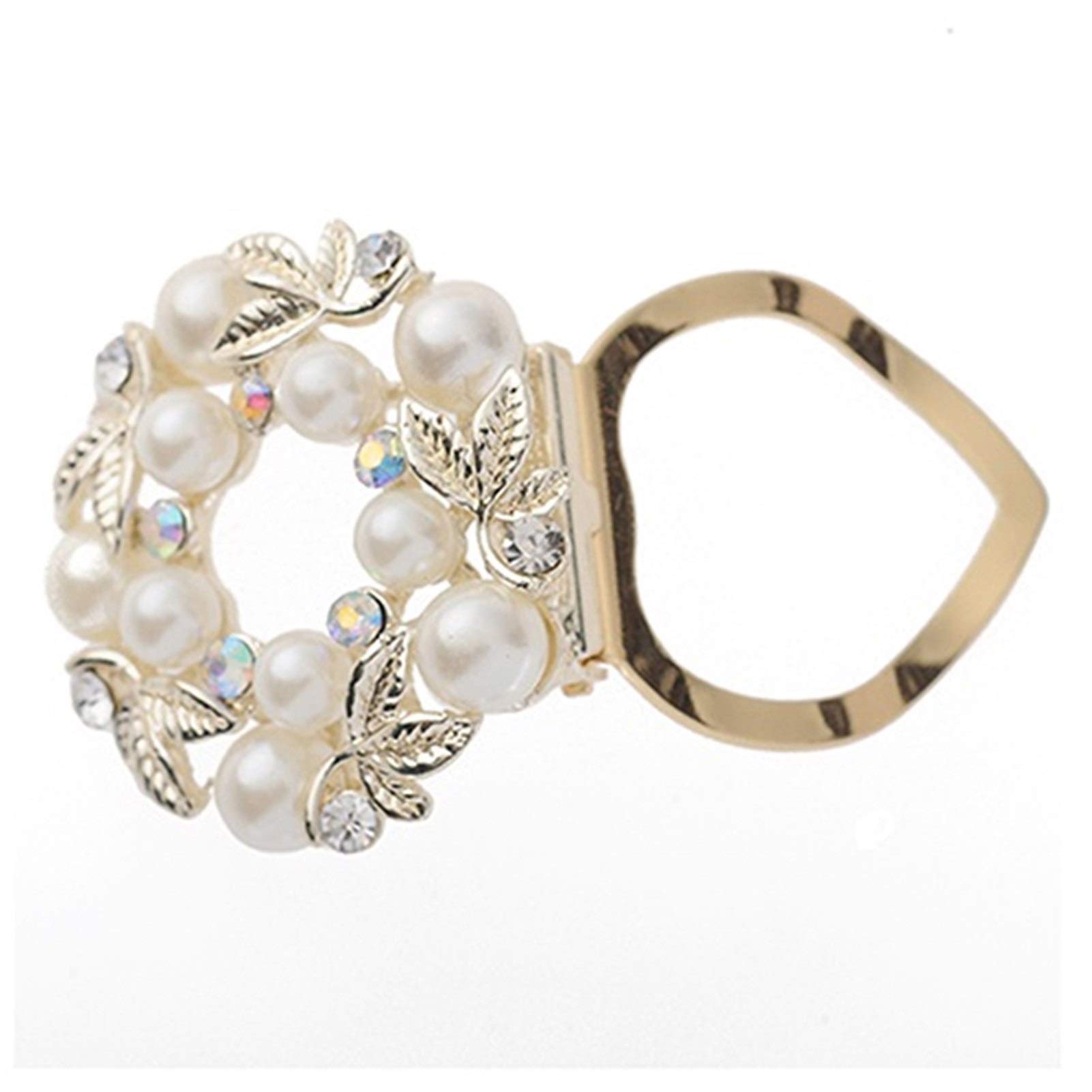 WXKAGF Spilla Elegante con Perle finte e Strass, Sciarpa di Seta, Fibbia con Clip alla Moda