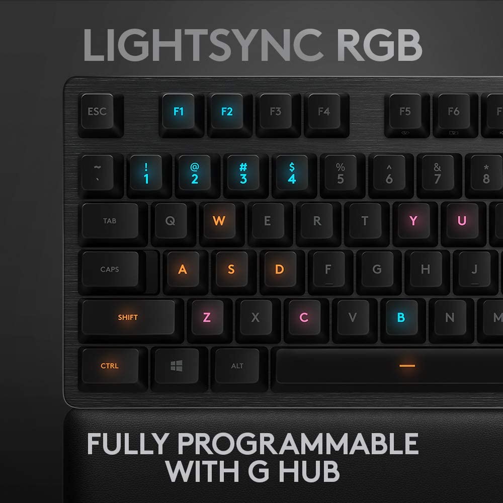 Logitech G513 CARBON RGB Tastatur USB QWERTY Portuguesisch Karbon - Tastaturen (Verkabelt, USB, Mechanischer Switch, QWERTY, RGB-LED, Karbon)