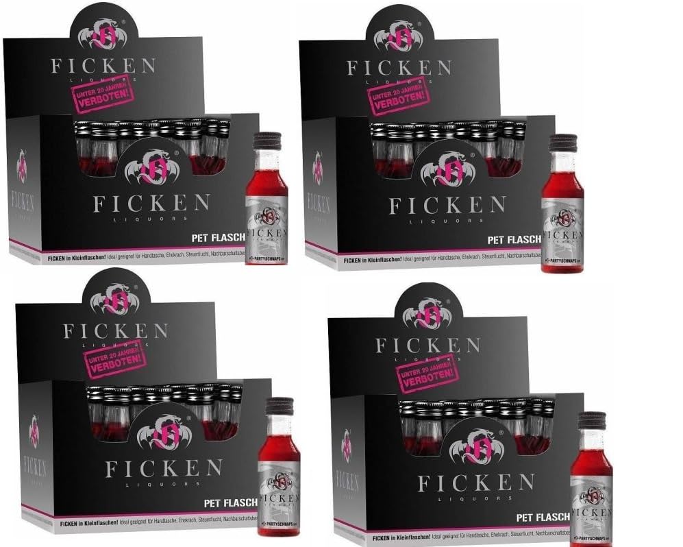 80 Fläschchen Ficken Likör in der PET (fast unzerbrechlich) 15% Vol. Partyschnaps (4 Boxen a 20 Fläschchen a 30ml) aus Plastik