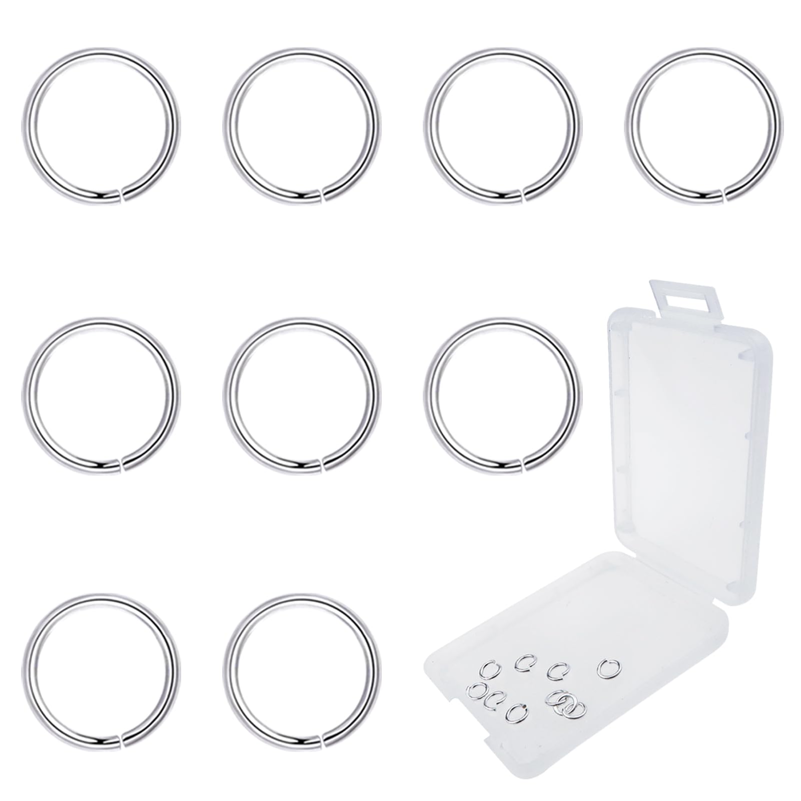 TOAOB 10 pcs 925 Sterling Silver Open Jump Rings Silver O Rings Connector 6 mm Split Open Rings for DIY Craft Necklaces Bracelet Pendant Keychains Jewelry Making