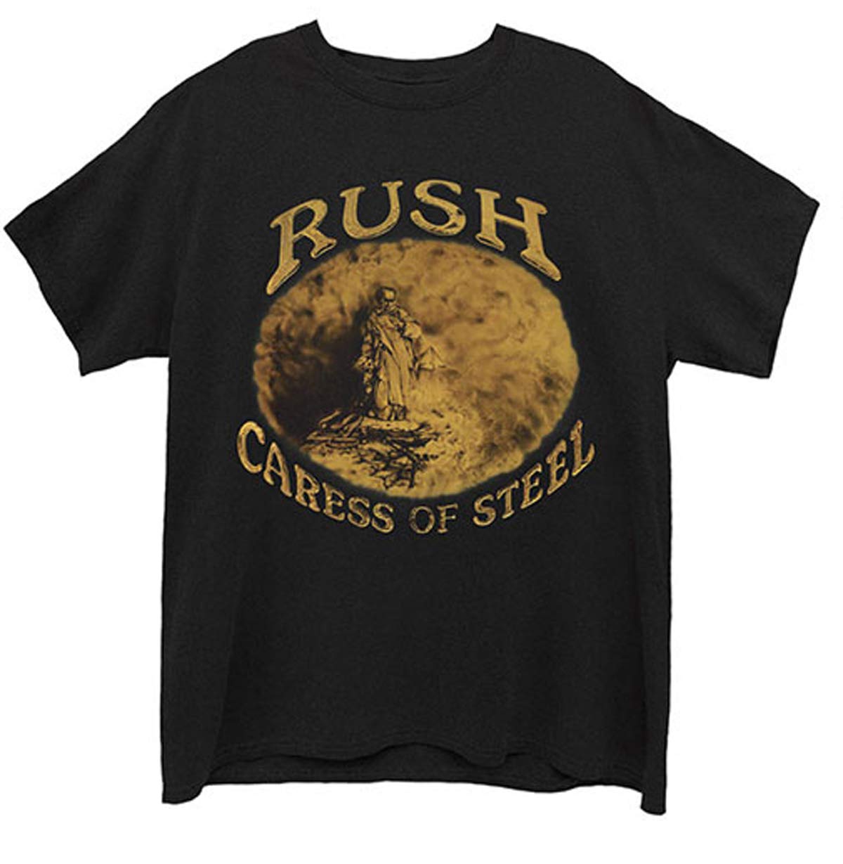 Rock Off Officially Licensed Products Men's Black Rush Caress Of Steel Official Tee T-Shirt Unisex (Large)