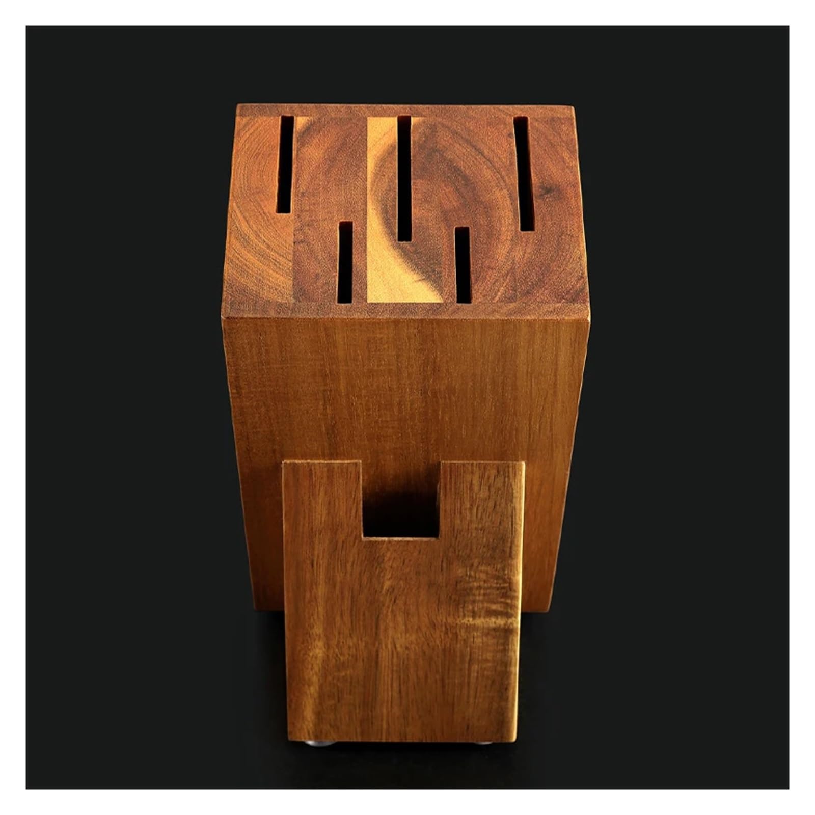 Soporte for cuchillos de madera acacia compatible con XINZUO Arrival, soporte for tijeras, ranura for almacenamiento, herramienta cocina