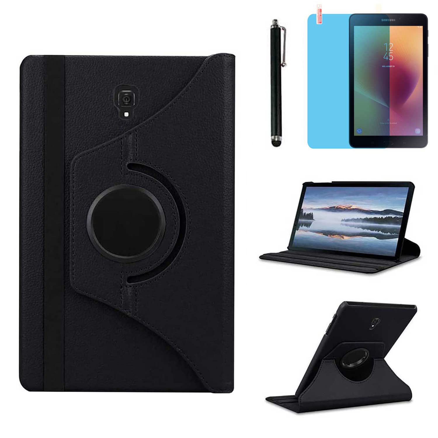 Case for Samsung Galaxy Tab A 8.0 inch 2017 Tablet (SM-T380 SM-T385),360 Degree Rotating Stand Case Full Protective Cover,with Stylus Pen,Screen Film