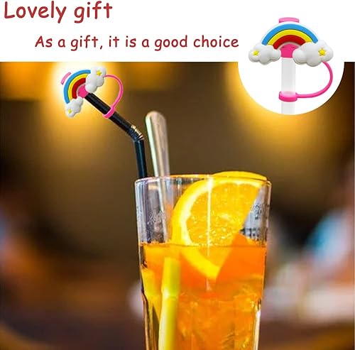 Miniatura 4 de Paquete de 4 fundas de silicona para popotes, bonitas fundas para popotes reutilizables, protectores de pajilla, adecuadas para popotes de 0.3