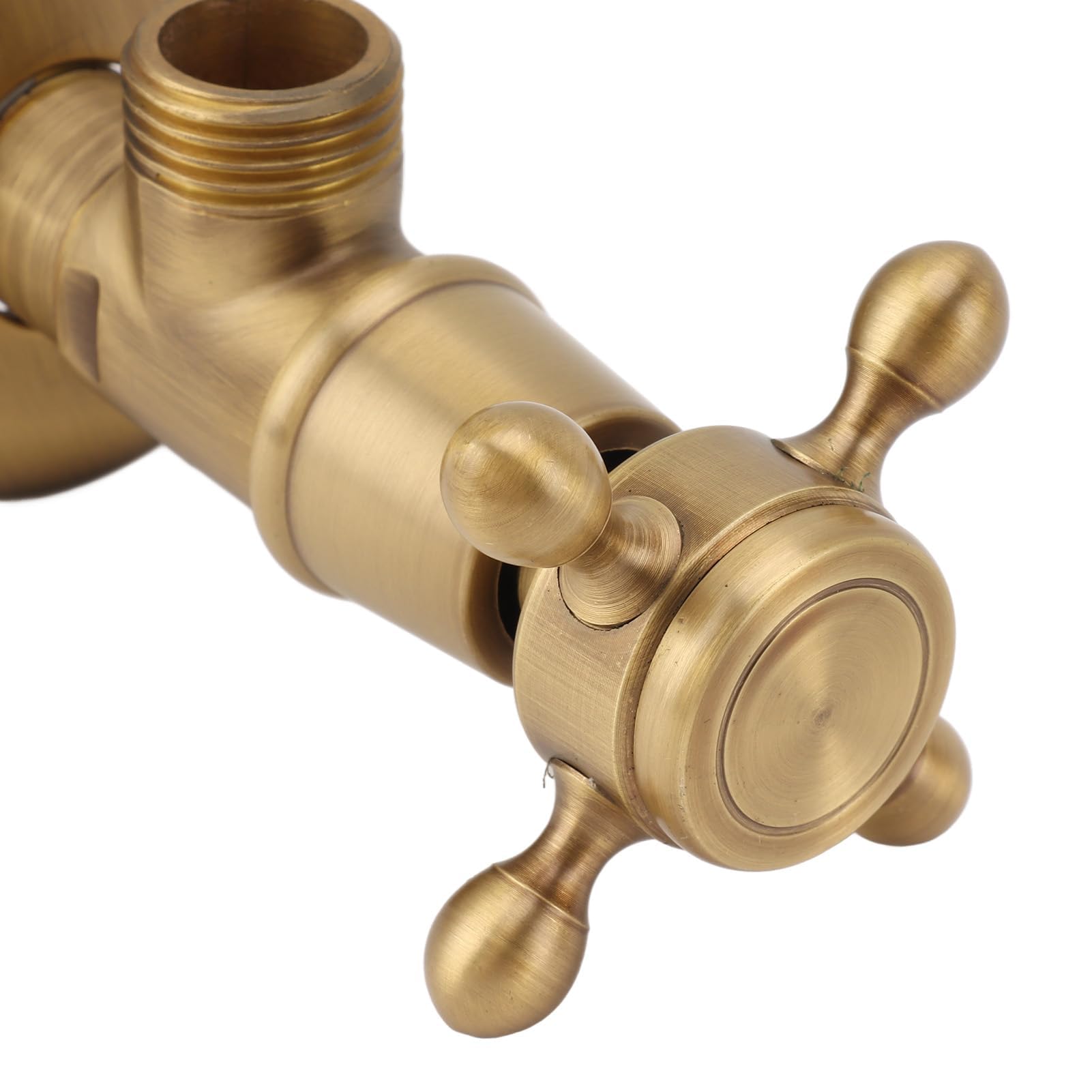 Válvula de cierre de ángulo de latón macizo, válvula triangular retro engrosada, fría y caliente, válvula de cierre de agua a prueba de explosiones para lavabo de lavandería de (Antique)