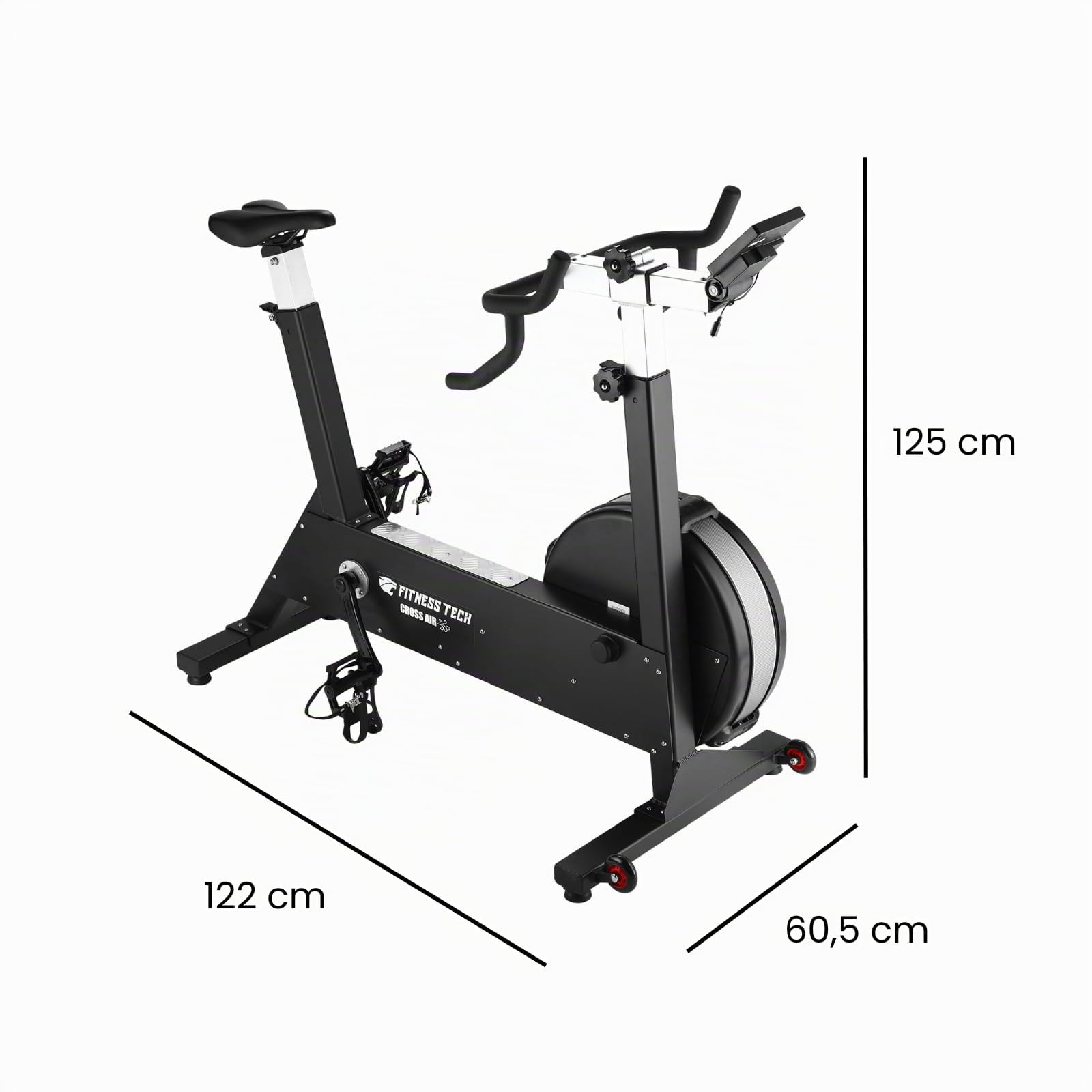 Bicicleta Estática Cross Air Bike Profesional | Sistema de Resistencia por Aire, 10 Niveles de Resistencia, Cardio de Alta Intensidad, 34 Kg
