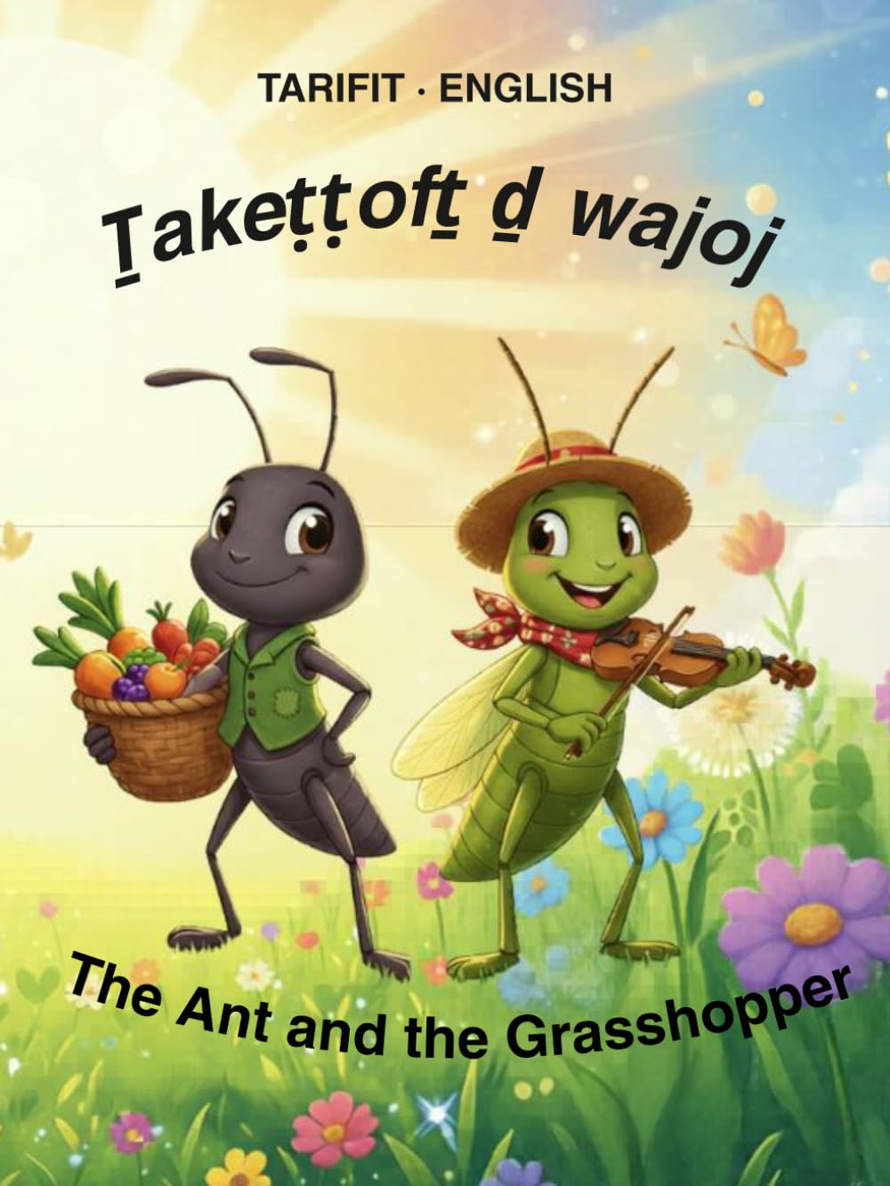 Ṯakeṭṭofṯ ḏ wajoj / The Ant and the Grasshopper (Amazigh Tales for Kids)