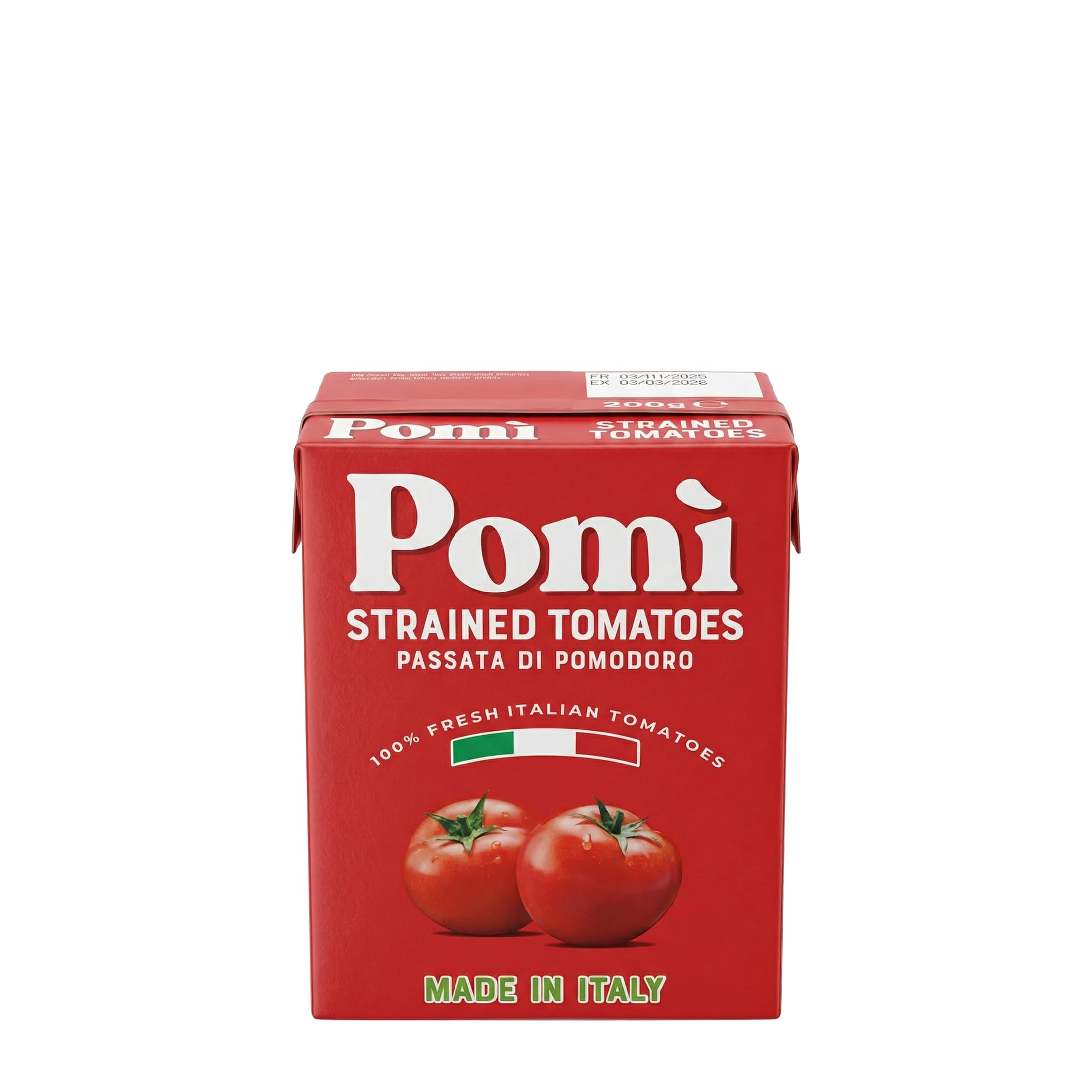 Pomi Passata, ,Made from 100% Strained Italian Tomatoes, Authentic Italian Tomato Puree - 200 g