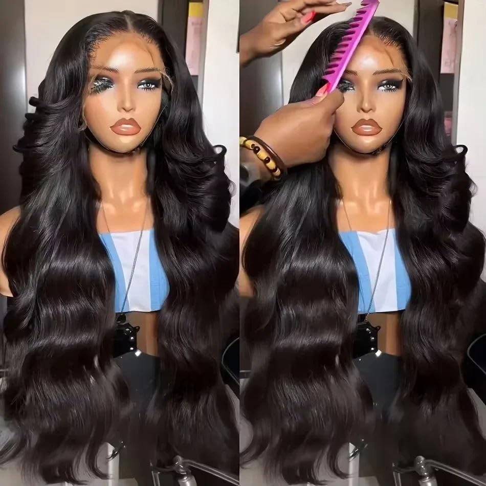 28 Inch 13x6 Lace Front Wigs Human Hair HD Body Wave Pre Plucked for Women