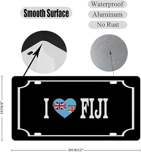 Miniatura 2 de Cubierta decorativa para matrículas con bandera nacional de Fiyi, marco de matrícula de aluminio de metal para automóvil delantero, soporte de placa