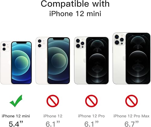 Miniatura 10 de JETech Funda 3 en 1 para iPhone 12 Mini de 5.4 pulgadas, con 2 protectores de pantalla y 2 protectores de lente de cámara, película de vidrio