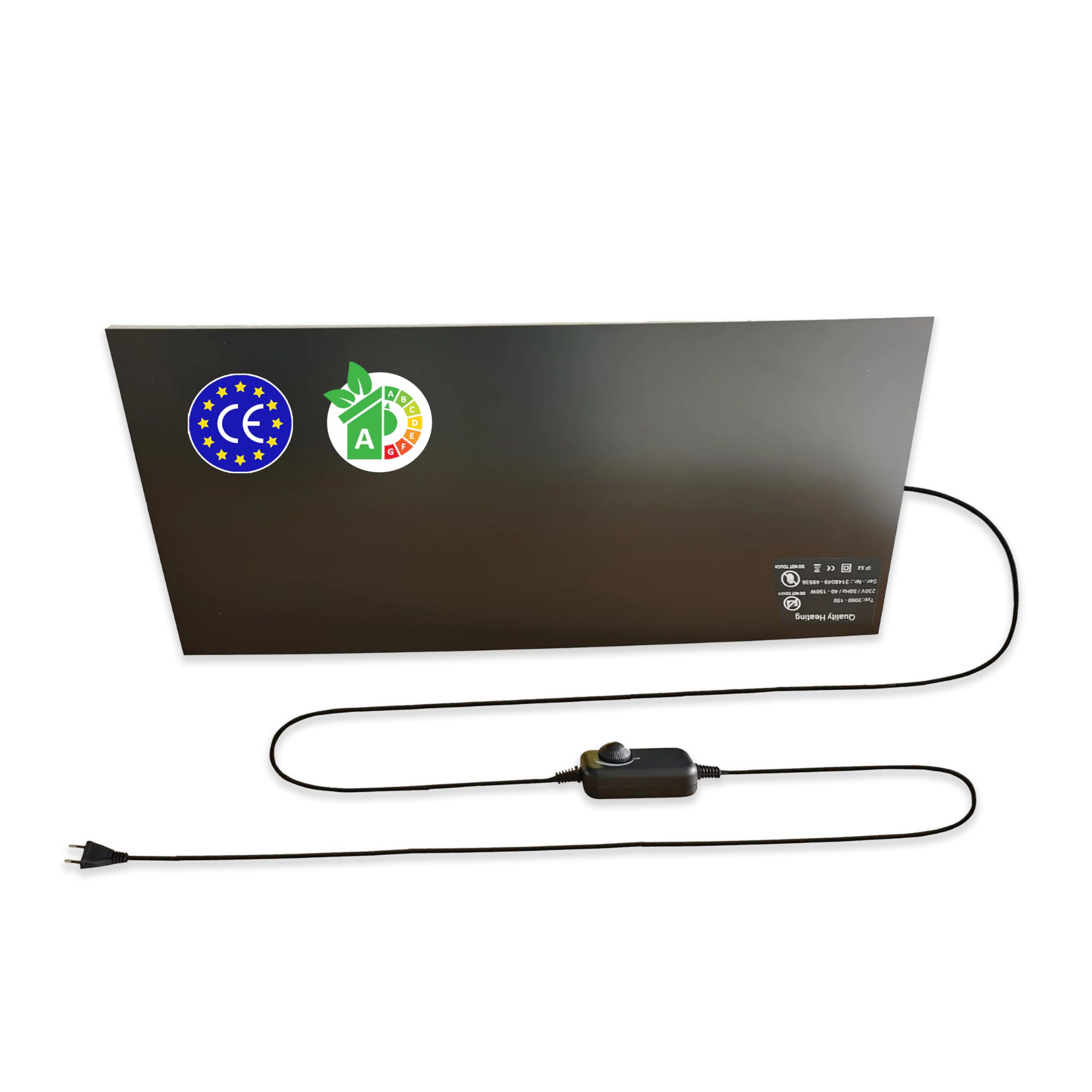 Chauffage de table à infrarouge, panneau de fibres autocollant, 150 W, avec pente - Chauffage de bureau efficace - Technologie infrarouge au carbone