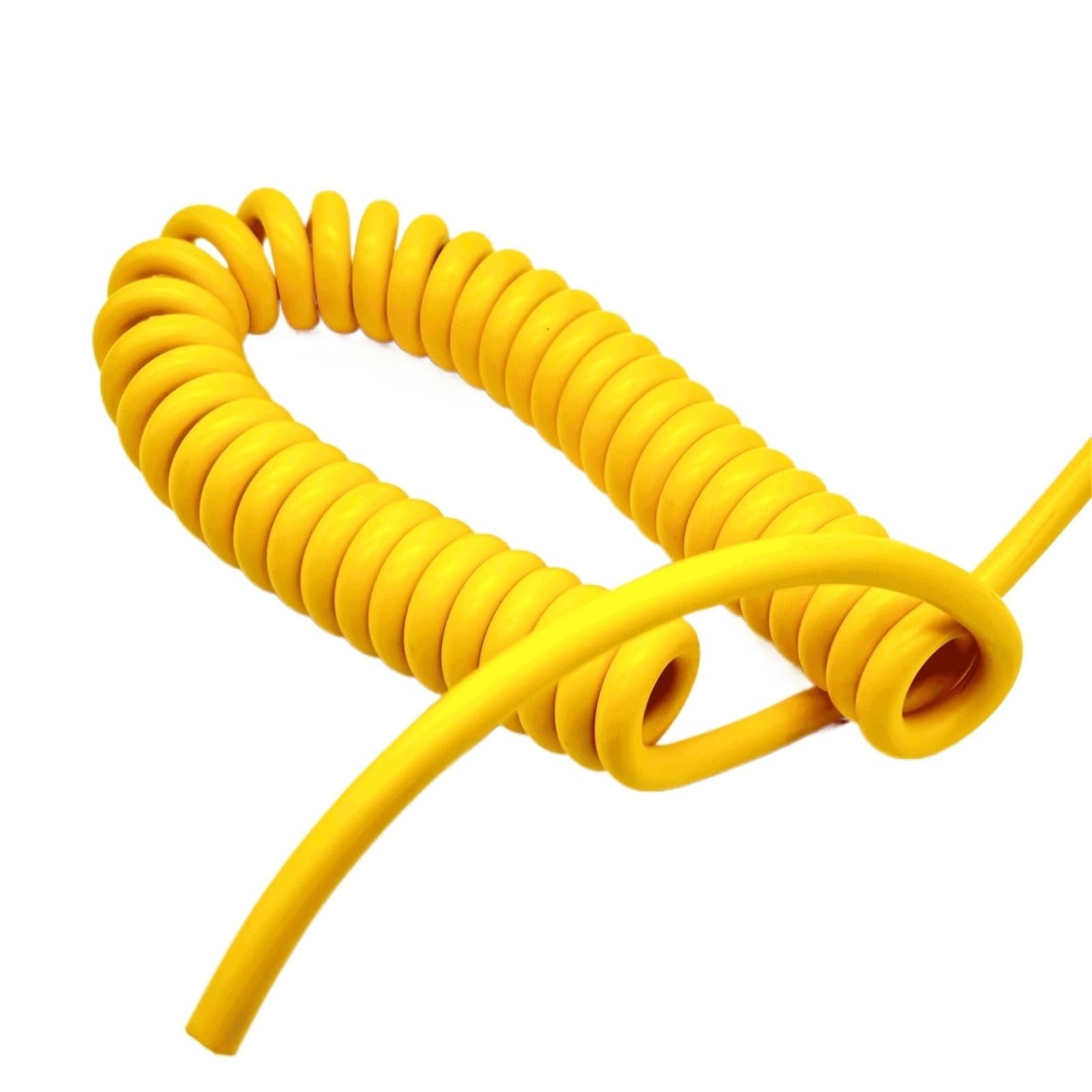 3 core Spiral Cord Wire 1.5mm2 Stretched Electronic Cord 15AWG Flexible PU Yellow Cable Wciągany(Stretch 3 Meters)