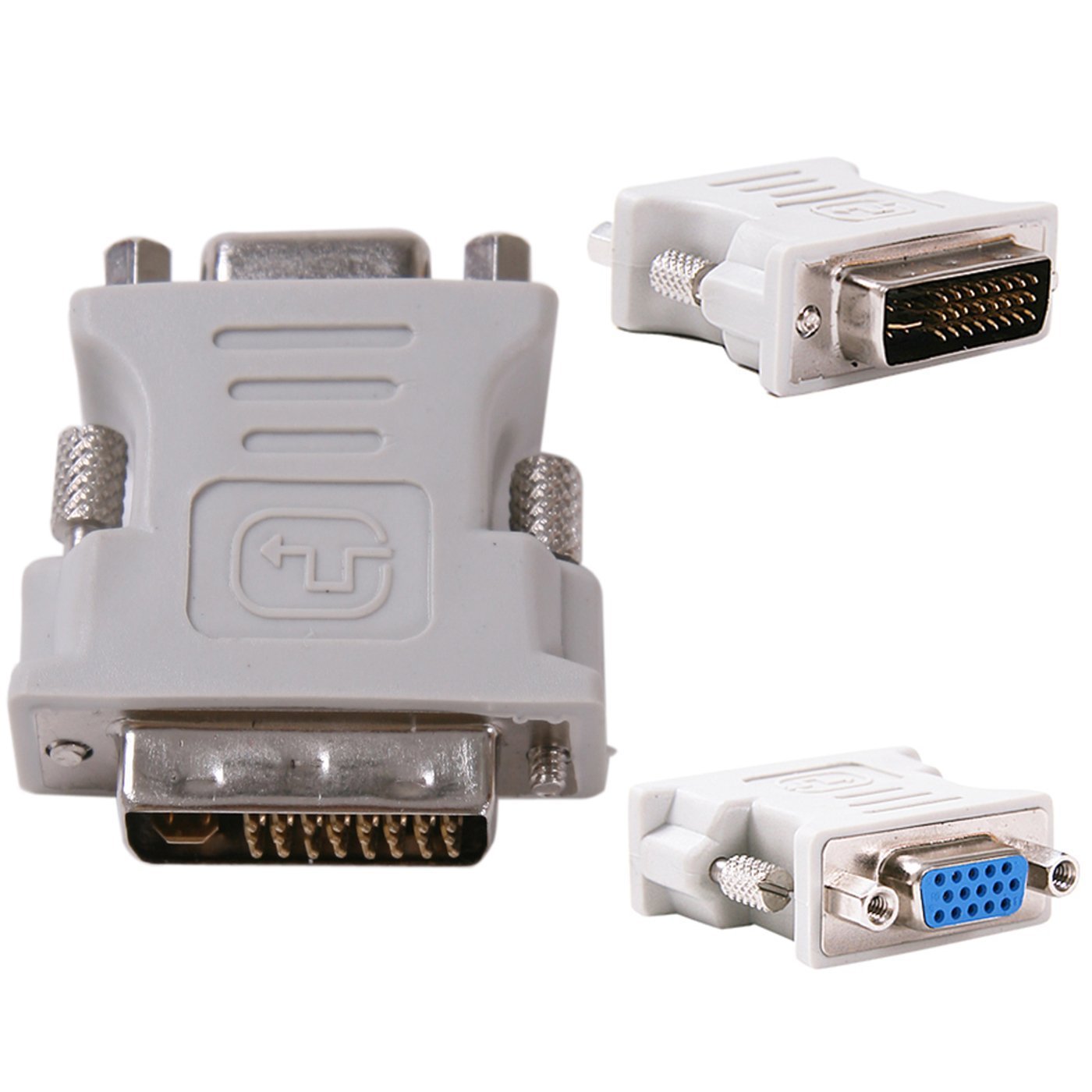 Technotech DVI-I Male 24+5pin to 15 pin VGA Female Adapter for Dual Monitor Display