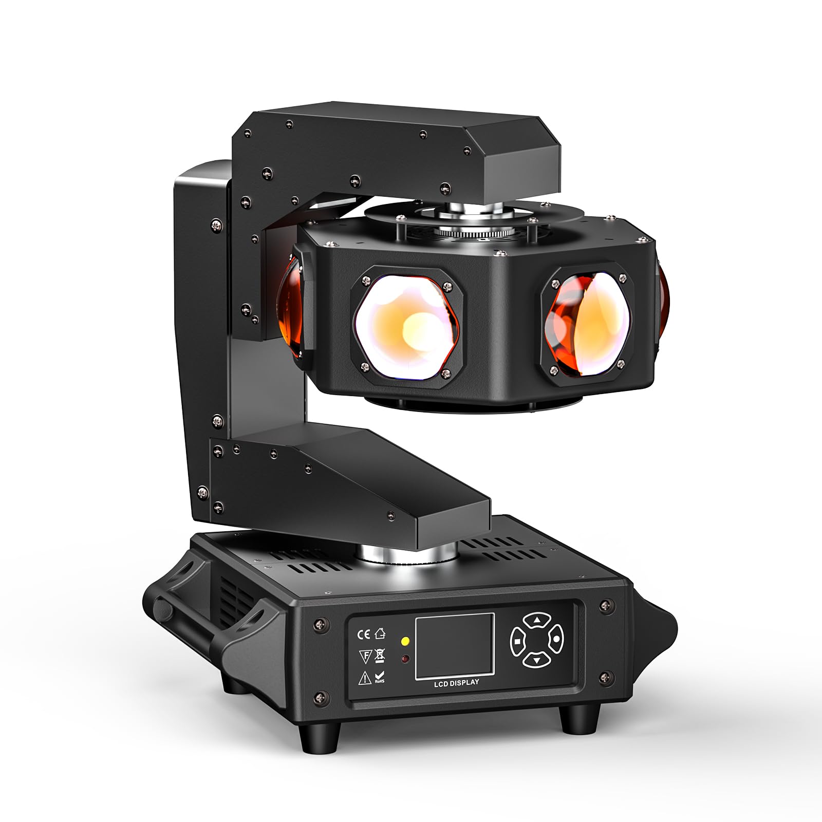 240W Teste Mobili Beam Luci Discoteca LED RGBW 3 assi Luce Rotazione infinita Faretto Moving Head per DJ Discoteca Natale Club Spettacolo Bar Festa Palcoscenico