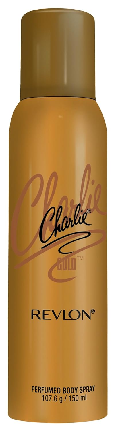 Revlon Women’s Charlie Gold Perfumed Body Spray | Vibrant, Feminine And Naturally Sensual | Fragrance of Jasmine, Rose, Sandalwood | Skin Friendly And Long Lasting | Gold, 150ml